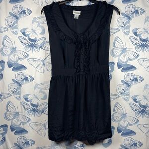 Motherhood Maternity Black Sleeveless Ruffle Blouse SZ:L